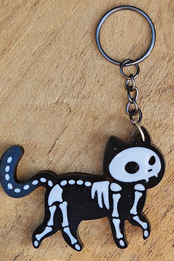 "Skeleton Kitty" Walking Zwart