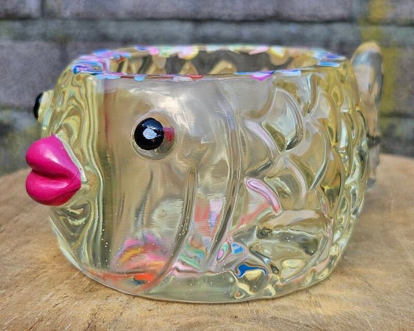 "Pink Lips" Geel Transparant Hartjes