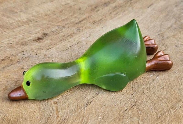 "Gilbert de Gans" Groot Liggend Transparant Groen