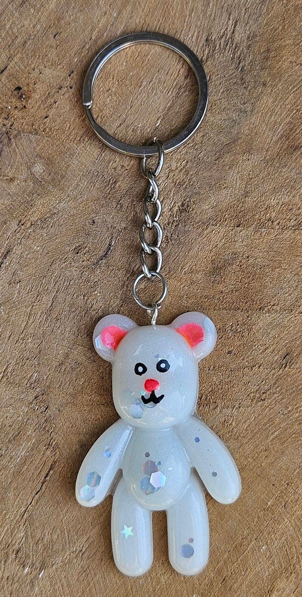 "Beertje" Wit Glitter