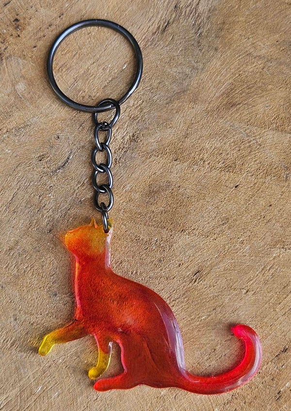 "Kleurrijke kattenkwaad" Sleutelhanger Pootje