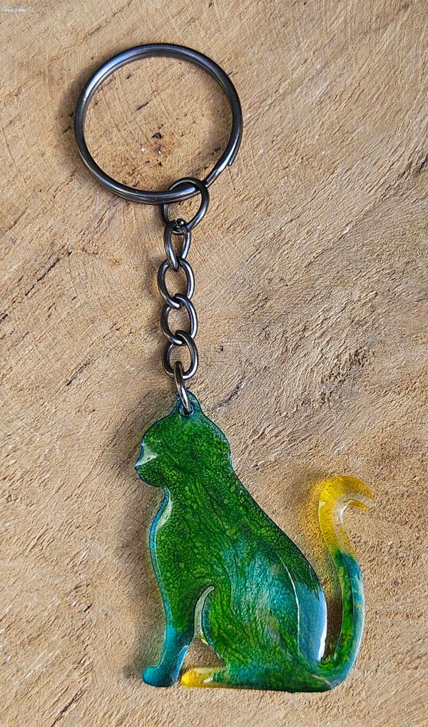 "Kleurrijke kattenkwaad" Sleutelhanger Classy