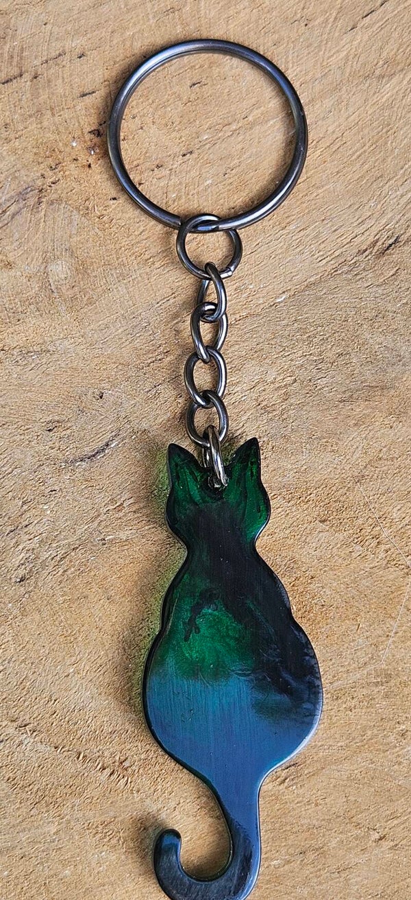 "Kleurrijke kattenkwaad" Sleutelhanger Elegant