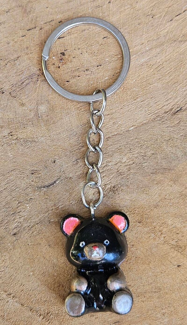 "Beertje" Sleutelhanger Zittend Zwart