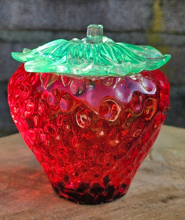 "AardbeiBakje" Zwart Groen Rood Transparant