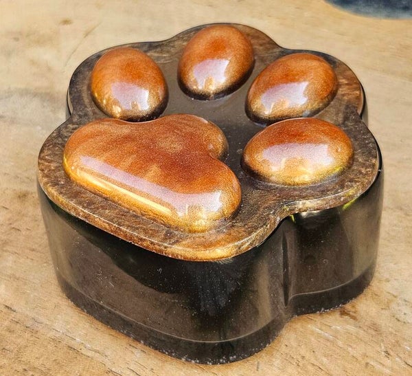 "Pootjesdoosje" Brons Zwart Transparant