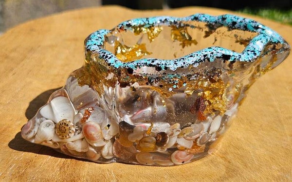 "Bakje schelp" Schelpen Goudvlokken