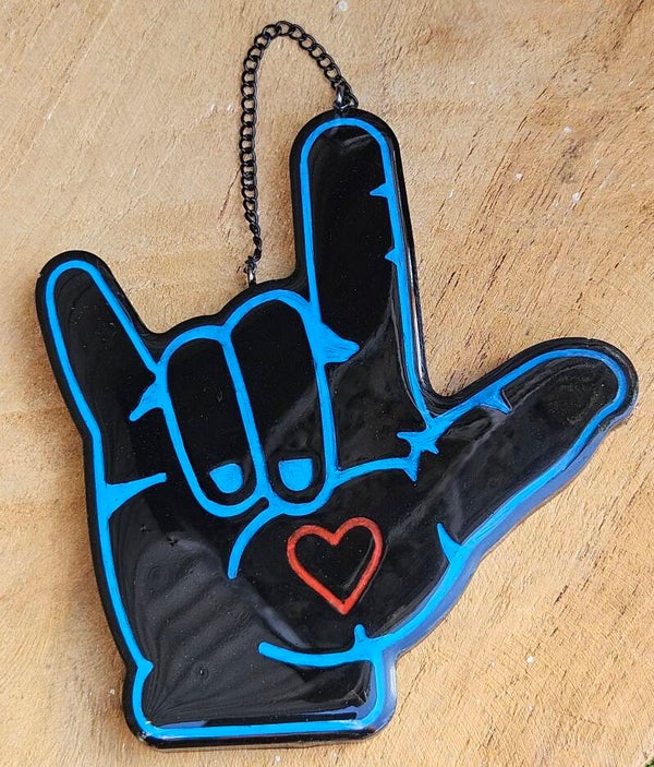 "Rock & Love" Hanger Zwart Blauw