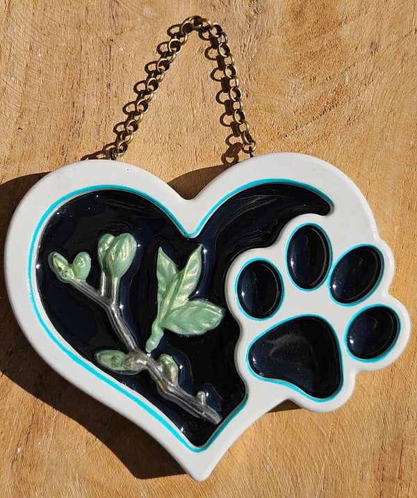 "Heart & Paw" Gips en Epoxy Bloementak