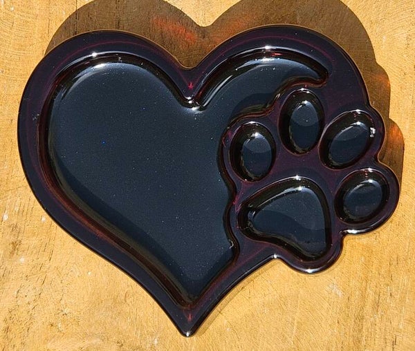 "Hartjesbakje Poot" Zwart Rood Effect