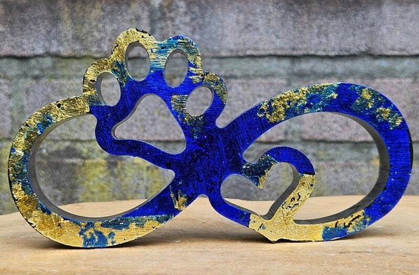 "Sculptuur Infinity" Blauw Goud Metallic