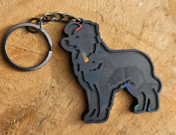 "Sleutelhanger" Holografisch effect Hond