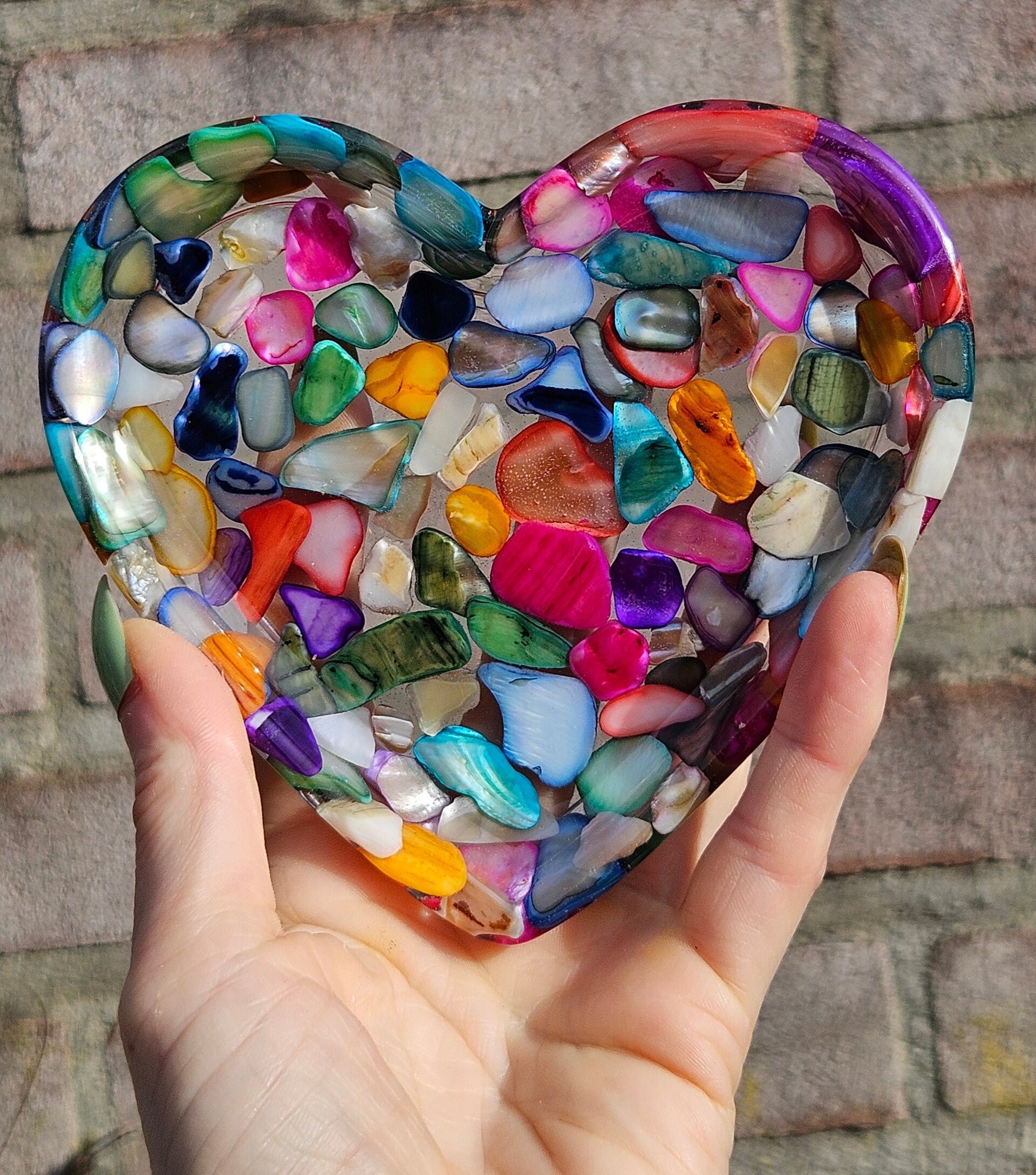 Bakje "Hart" Schelpjes Transparant 1