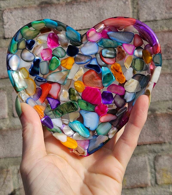 Bakje "Hart" Schelpjes Transparant 1