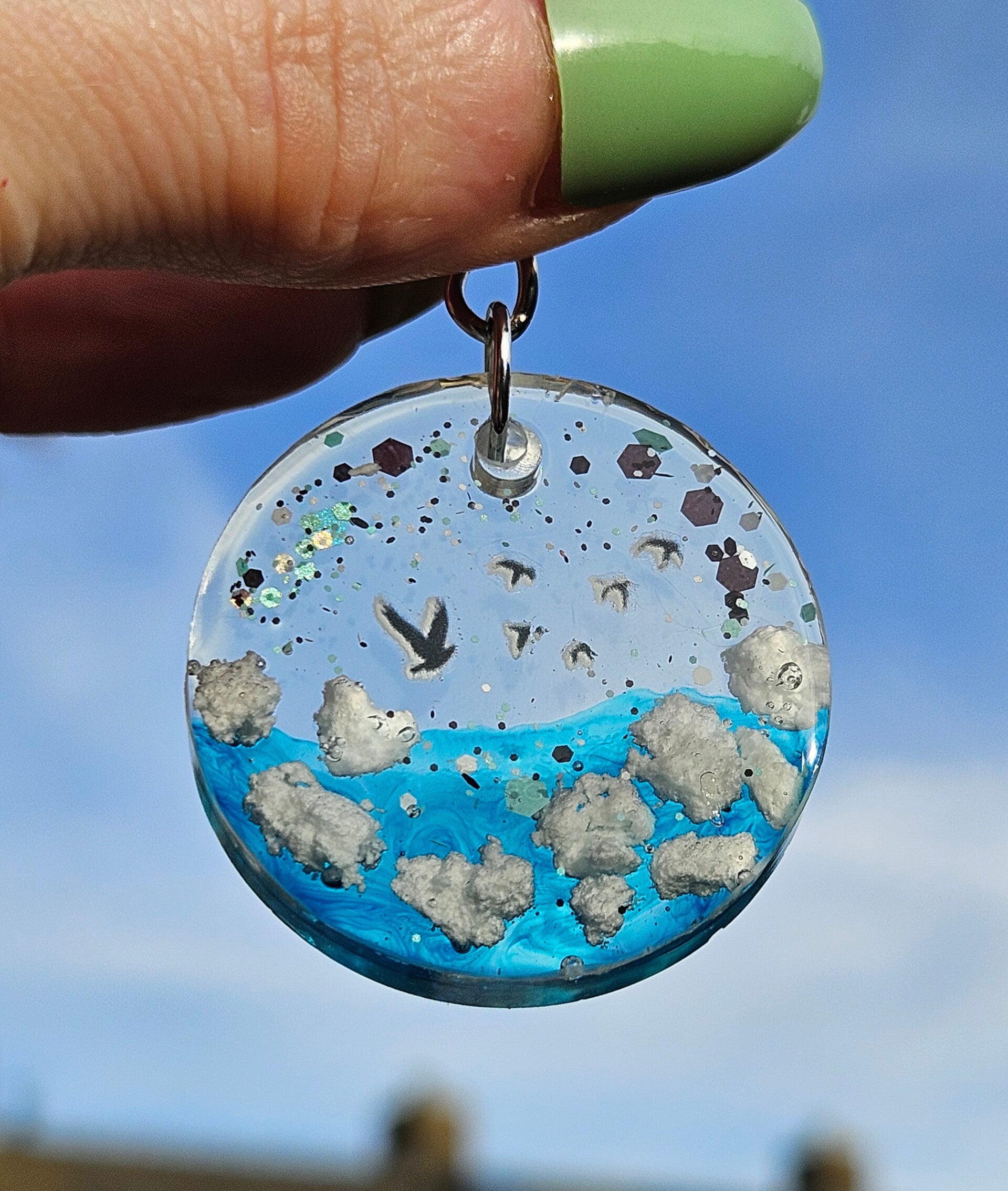 Sleutelhanger 3D "Wolkjes & Vogeltjes" 1