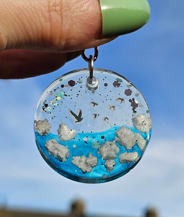 Sleutelhanger 3D "Wolkjes & Vogeltjes" 1