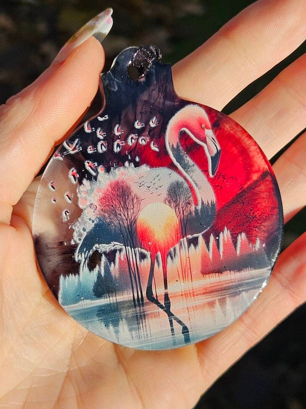 Hanger "Kerstbal" Flamingo