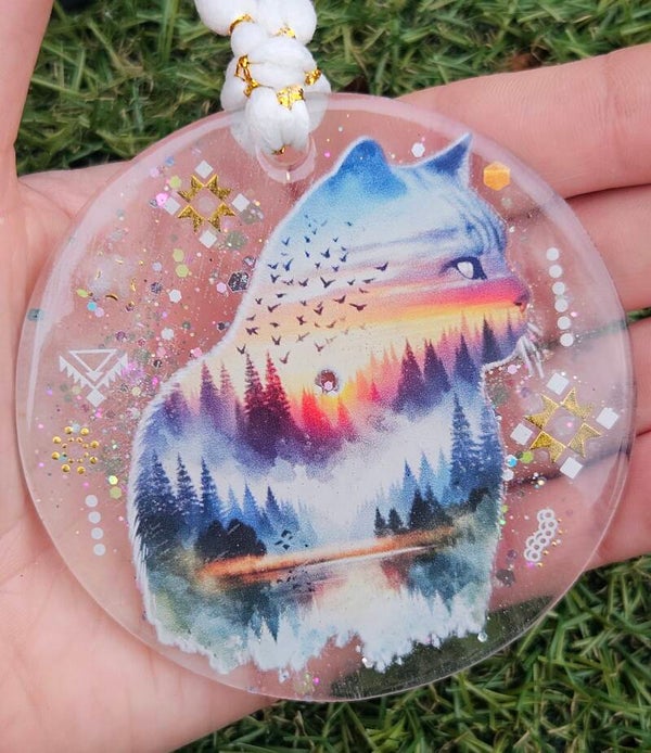 Hanger "Kerst" Kat Transparant