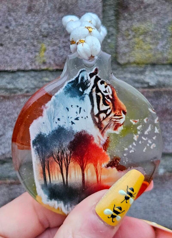 Hanger "Kerstbal" Leeuw Oranje Geel