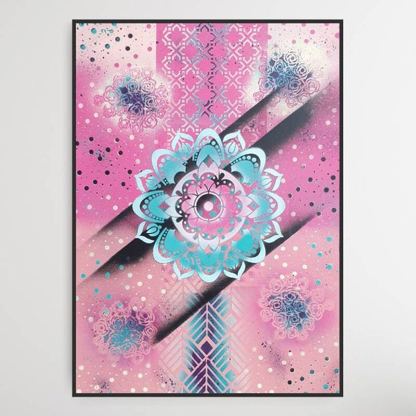 "Mandala" Pink Stripes