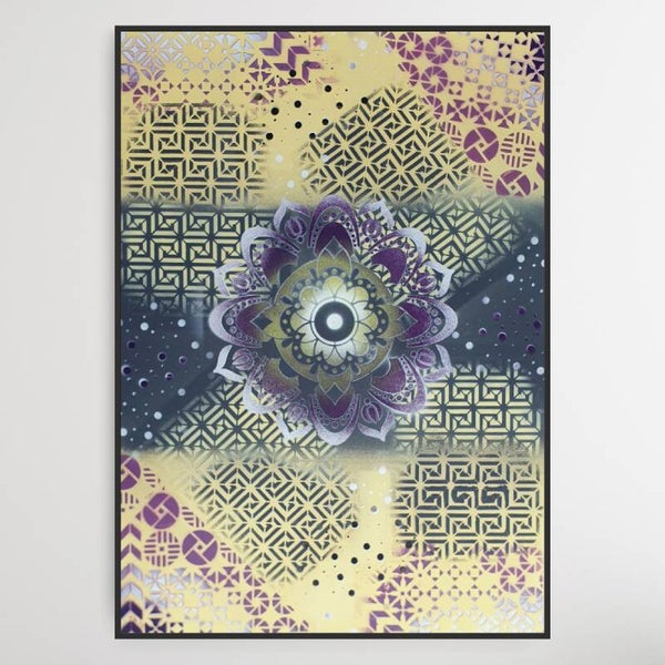 "Mandala" Yellow Purple