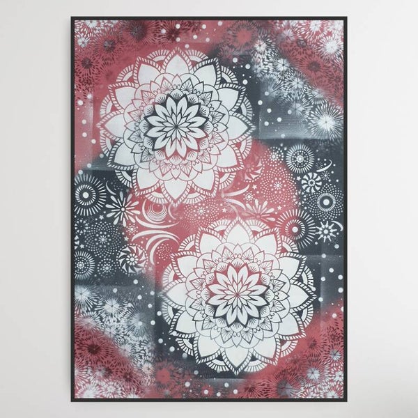 "Mandala" Red Black