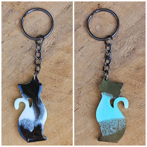 "Kat Dubbelzijdig" Sleutelhanger Zittend