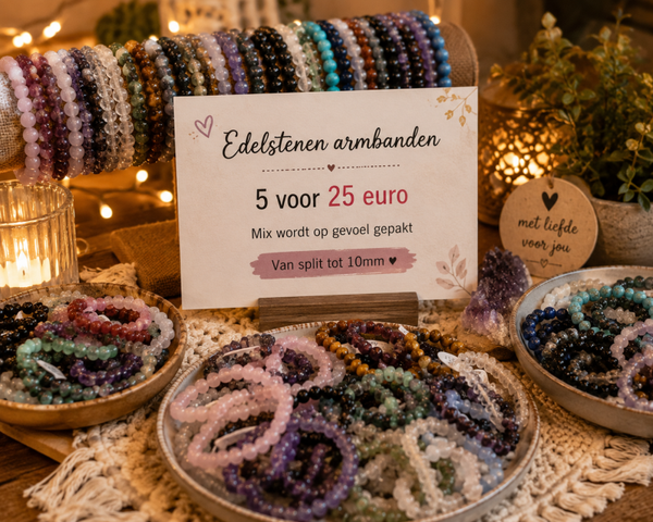 5 armbanden voor 25,00 euro
