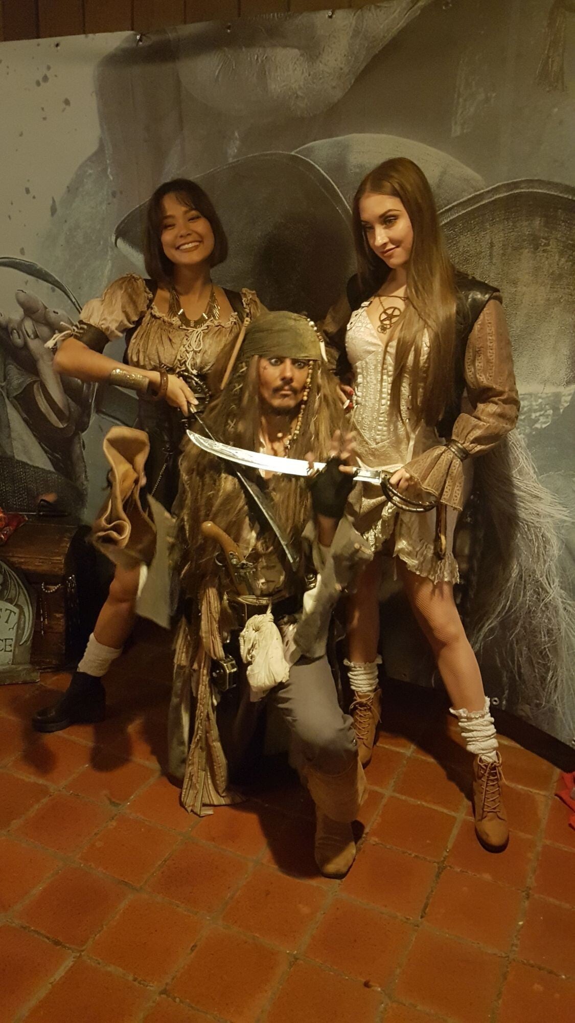 Piratenpersonage tijdens het themafeest