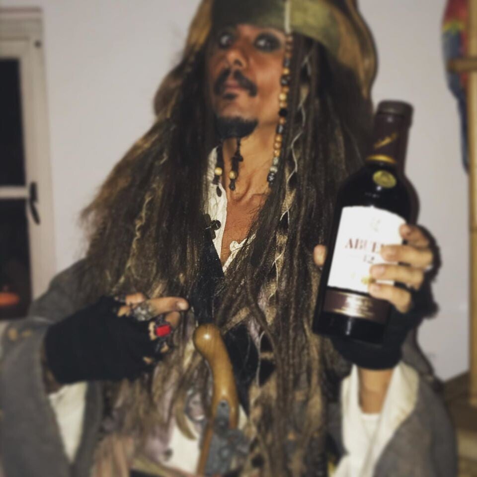 Piratenpersonage met rumfles