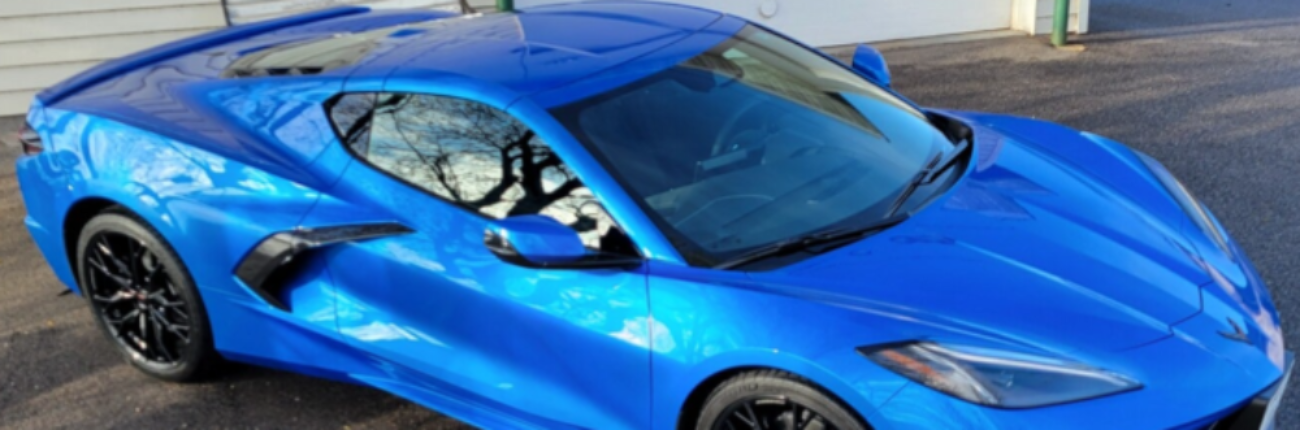 Paint polishing and ceramic paint protection on a new Corvette