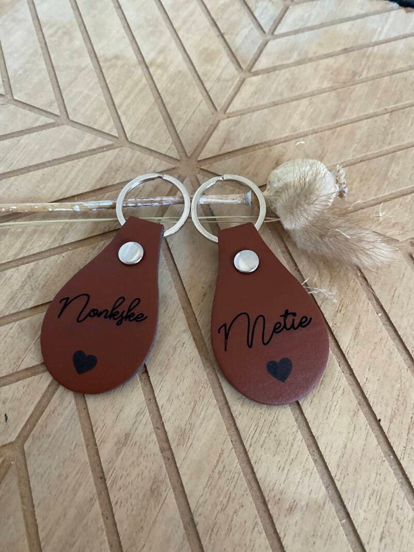 Lederen sleutel hanger