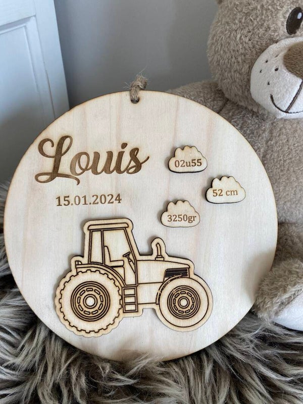 Geboorte bord 3D rond