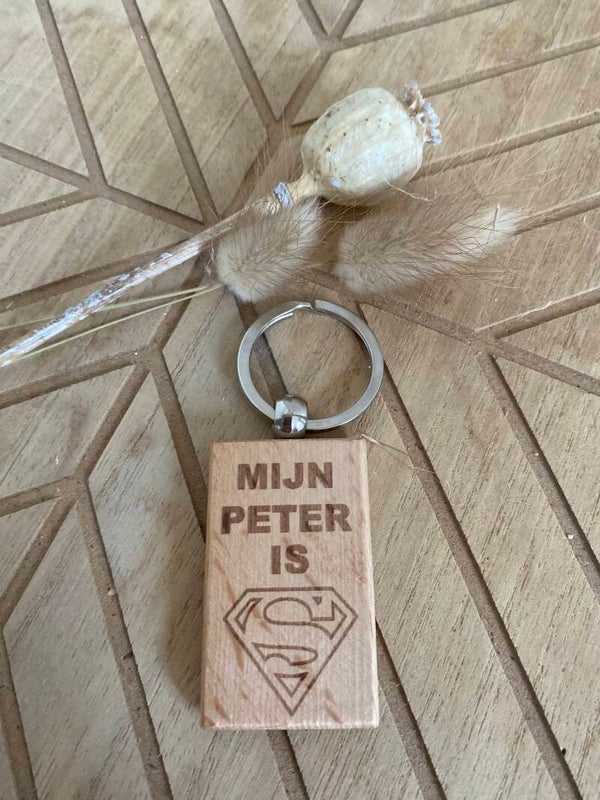 Houten sleutelhanger