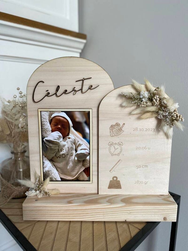 Geboorte bord met foto