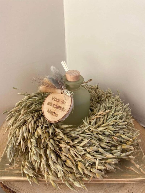 Haver krans green met geurfles 250 ml magnolia geur