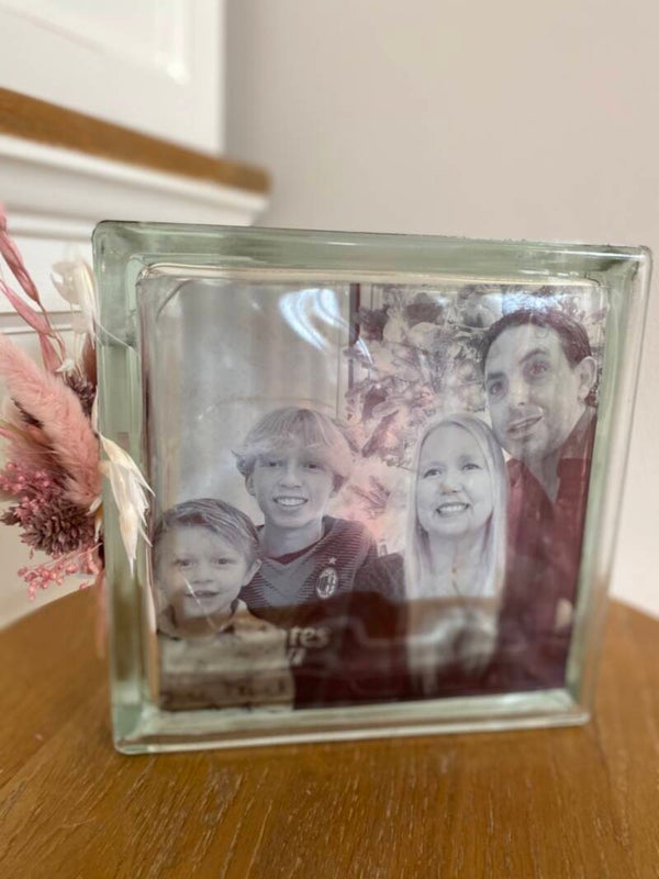 Glazen lichtbox met foto en/of tekst