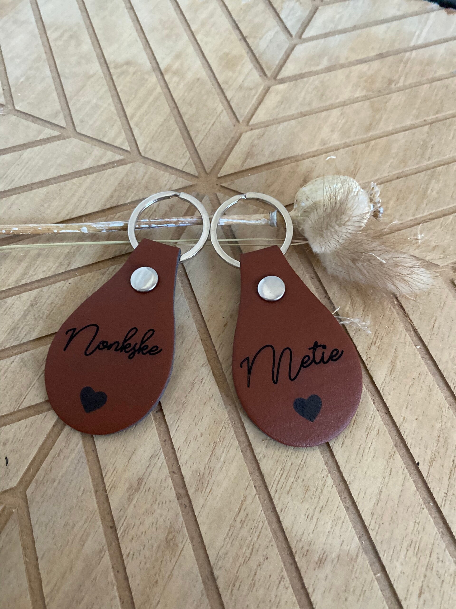 Lederen sleutel hanger