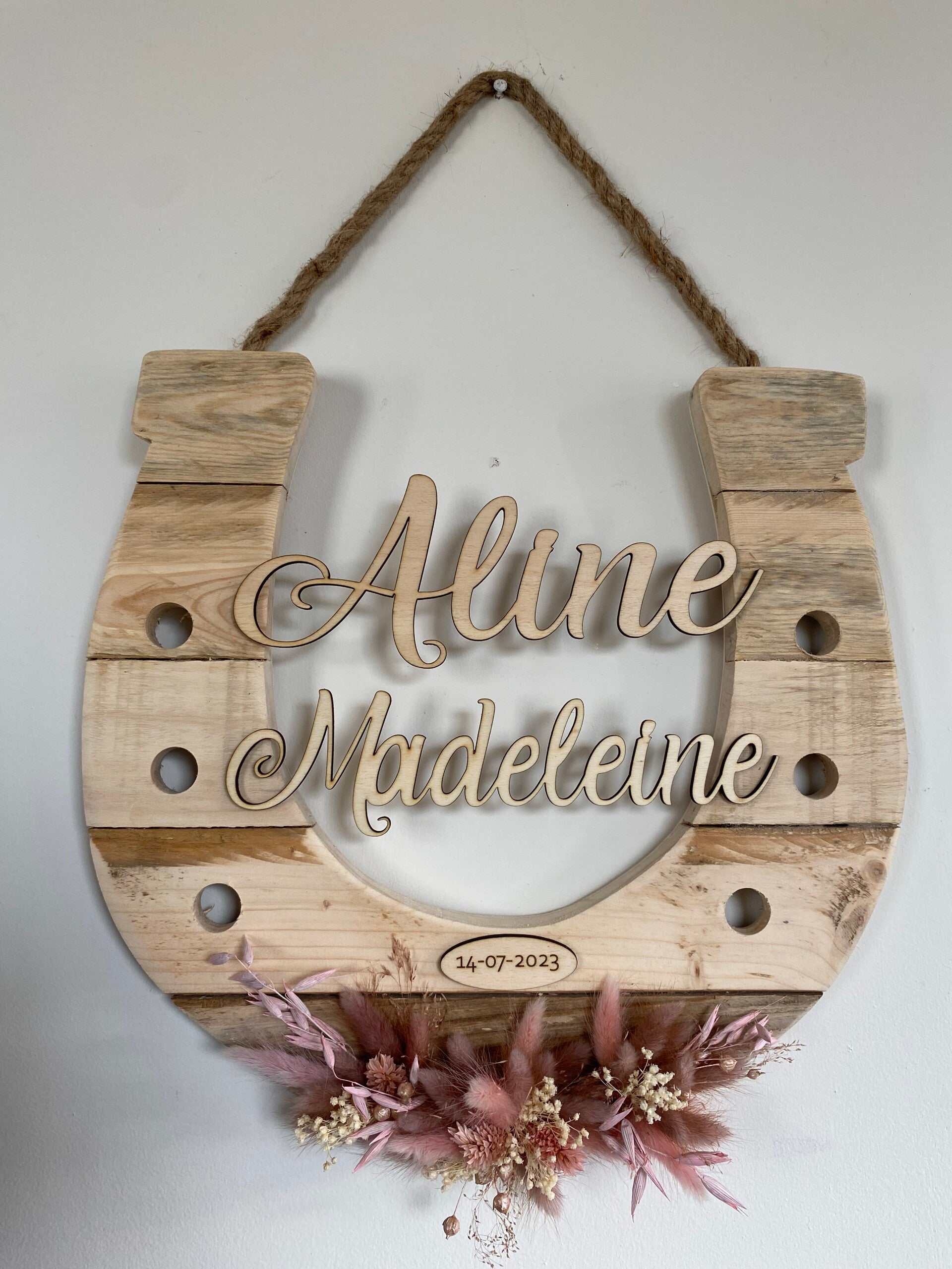 Geboorte bord hoefijzer