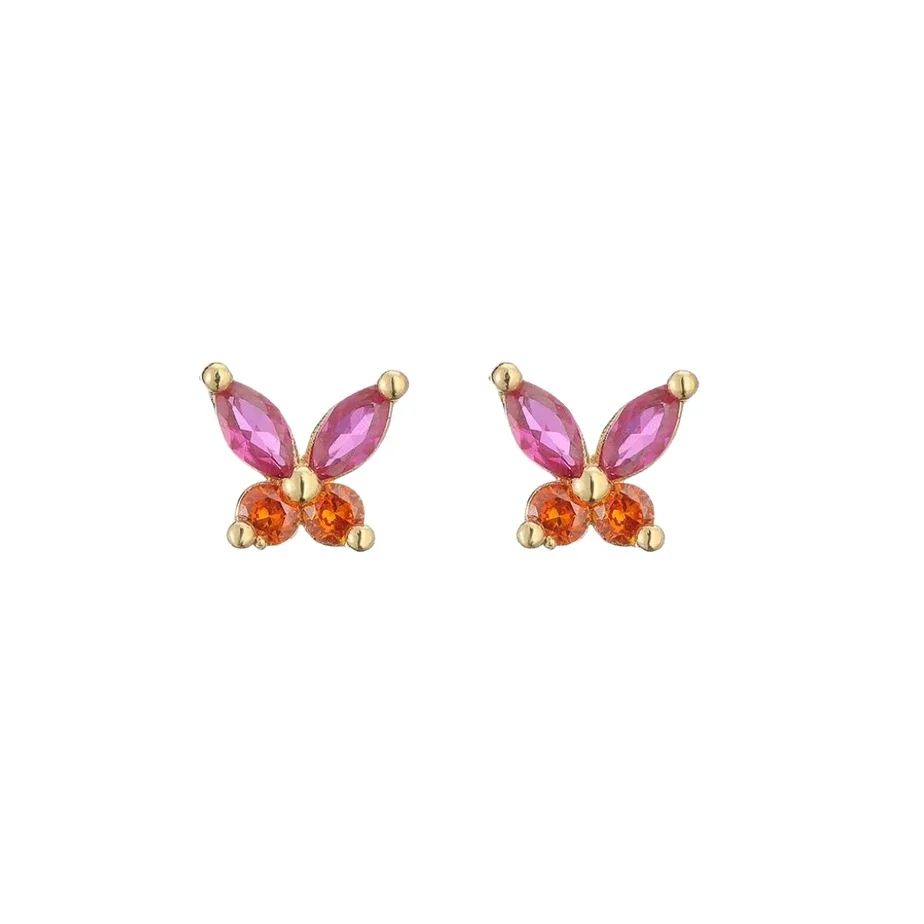 Allure Butterfly studs roze-oranje - Rosies