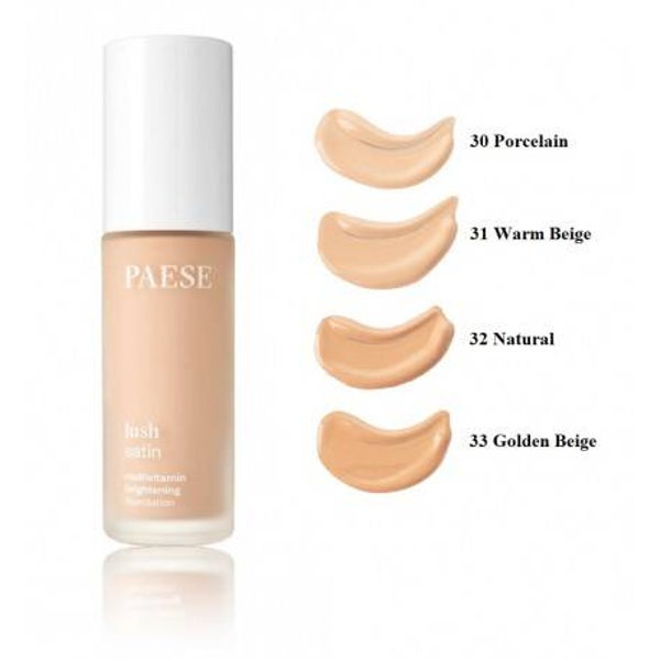 Lush satin foundation 33 Golden Beige - Paese Cosmetics