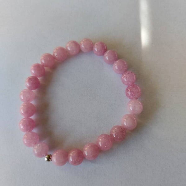 Morganiet armband met een zilveren kraal