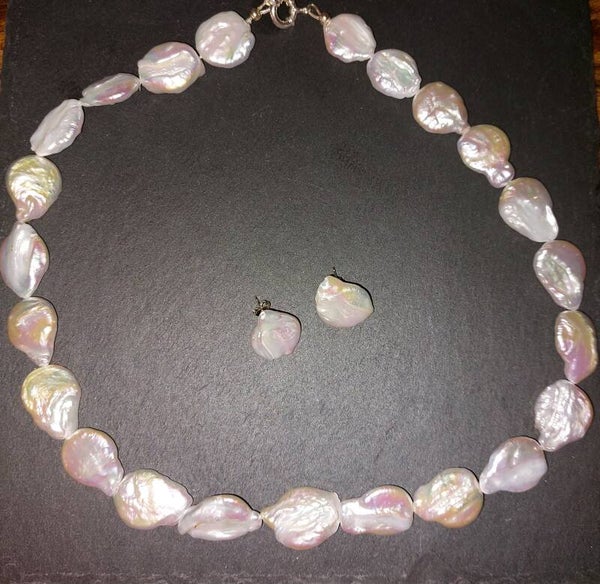 Parelketting coin parels met boeisluiting