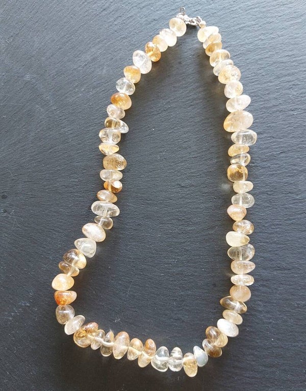 Citrien ketting met  S sluiting