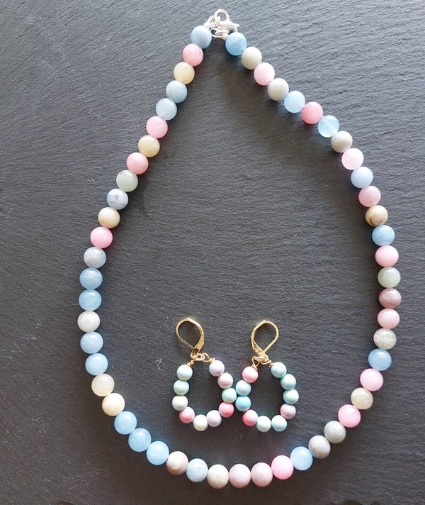 Beryl kralen 8 mm ketting met luxe lobstersluiting