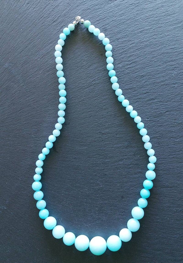 Amazoniet torenketting oplopende maat kralen met lobsteer sluiting