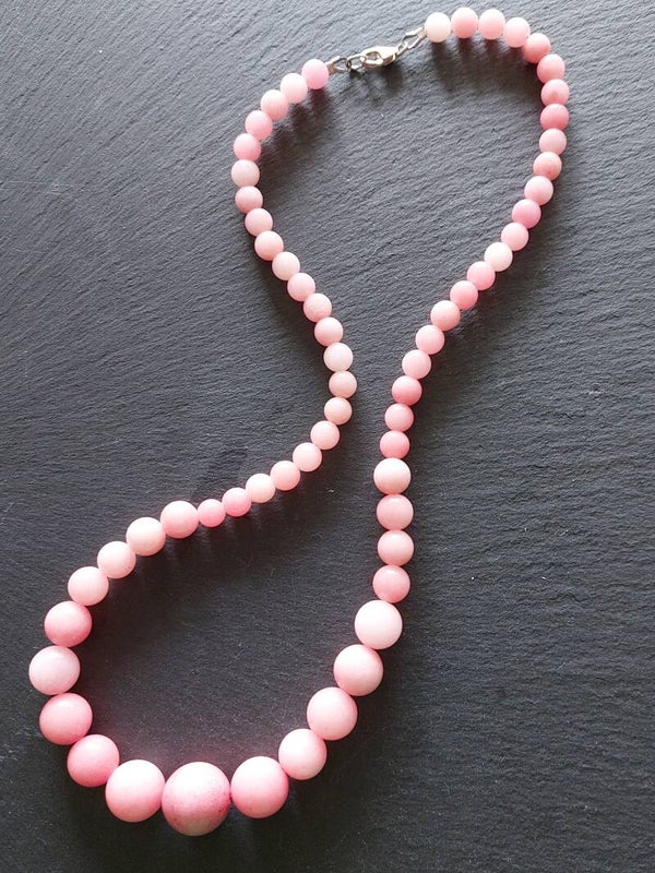 Roze opaal torenketting met lobstersluiting