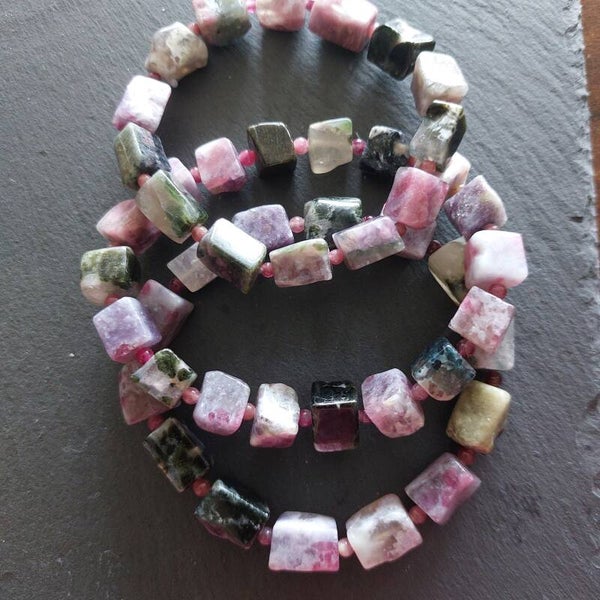 Agaat armband met vierkante kralen