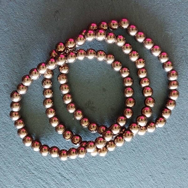 Hematiet bronskleurig armband 5mm kralen