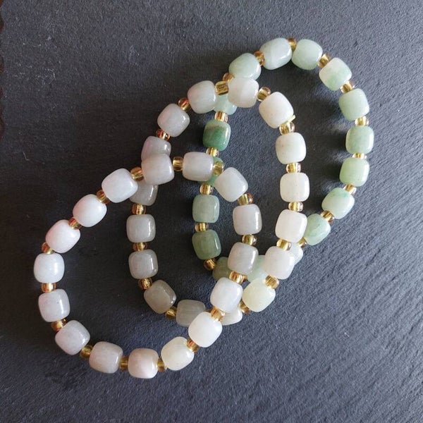 Aventurijn armband met gele tussenkraaltjes